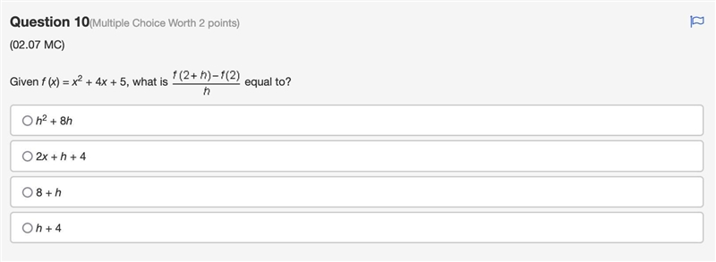 Given f (x) = x² + 4x + 5, what is-example-1