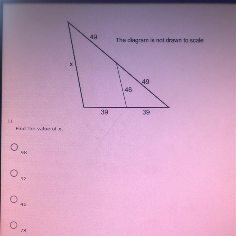 Please help!! :D Find the value of x.-example-1