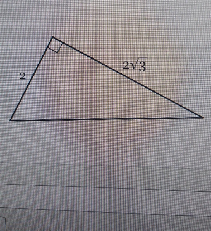 Find the length of the third side if necessary write in simplest radical form​-example-1