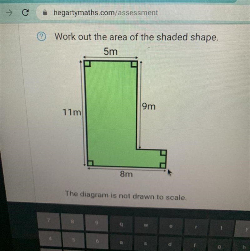 Work out the area of the shaded shape.-example-1