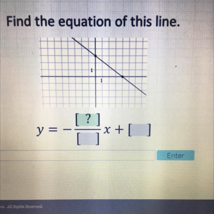 Please help Find the equation of this line. 1 a [?] x + [ ] y =-example-1