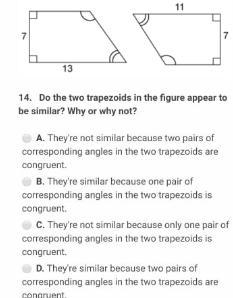 Do the two trapezoids in the figure appear to be similar? why or why not?-example-1