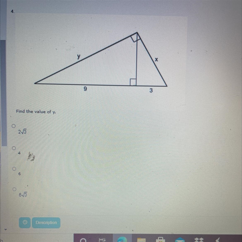 У х 9 3 Find the value of y.-example-1