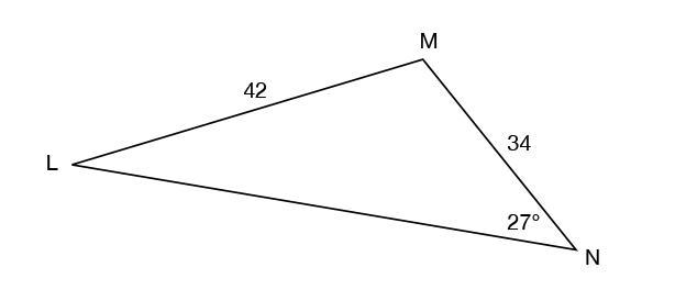 (PLEASE HELP ITS THE LAST QUESTION) Find the measure of angle L. A) 21.6° B) 43.8° C-example-1