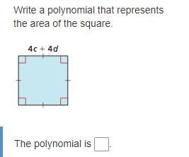 Write a polynomial that represents the area of the square.-example-1