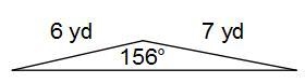 Find the area of the triangle. A. 19.2 yd² B. 9.3 yd² C. 8.5 yd² D. 17.1 yd²-example-1