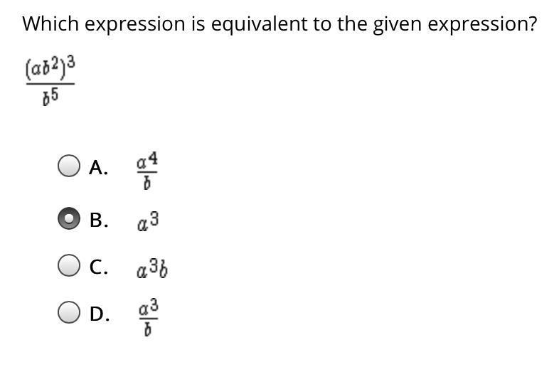 Which expression is equivalent to the given expression?-example-1