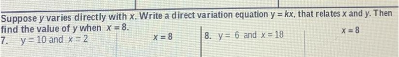 X=8 THE DIRECTIONS ARE ON THE TOP-example-1