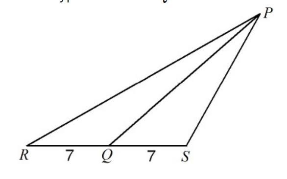 What type of line is PQ? A. angle bisector B. median C. altitude D. side bisector-example-1