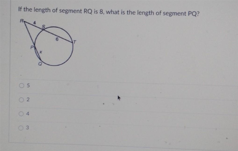 Geomtry question pls help !!! If the length of segment RQ is 8,what is the length-example-1