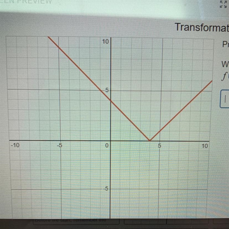 What is the value of h in this graph ? F(x)= |x - h|-example-1