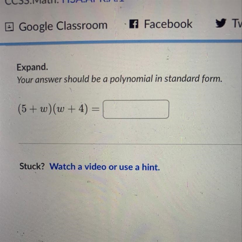 (5 + w)(w + 4) = Need help not sure how to do it-example-1