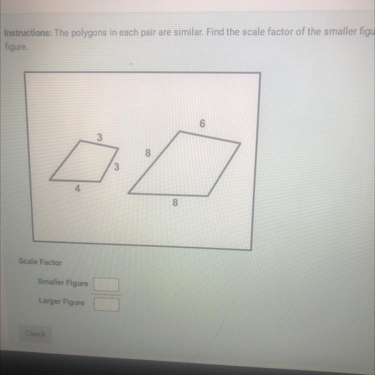 The polygons in each pair are similar find the scale factor smaller figure to the-example-1