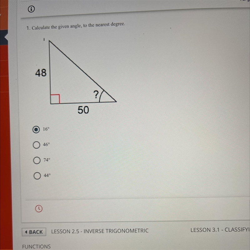 Calculate the given angle to the nearest degree-example-1