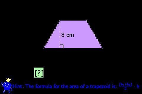 you can see that there is 8 cm in middle of the trapezoid. above the trapezoid, it-example-1