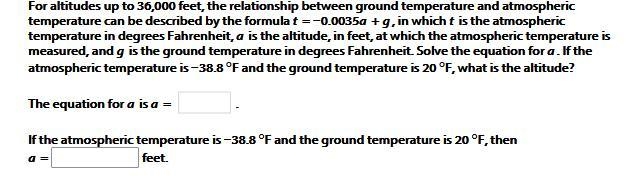 For altitudes up to 36,000 feet, the relationship between ground temperature and atmospheric-example-1