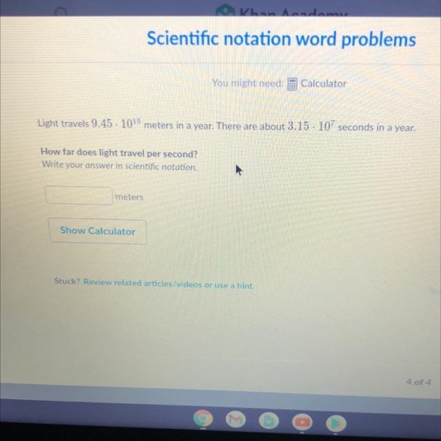 Help fast please how far does light travel per second?-example-1