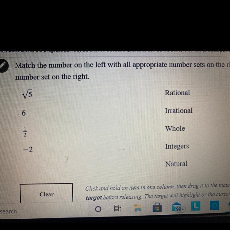 Please help! I must match the numbers on the left with all appropriate number sets-example-1