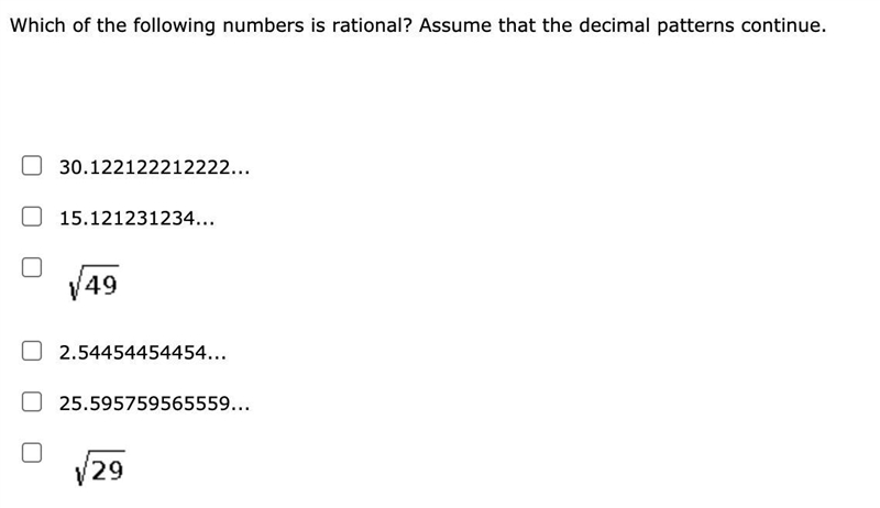 Which of the following numbers is rational? Assume that the decimal patterns continue-example-1