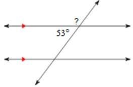 Find the measure of the missing angle. 124 degrees 117 degrees 106 degrees 127 degrees-example-1