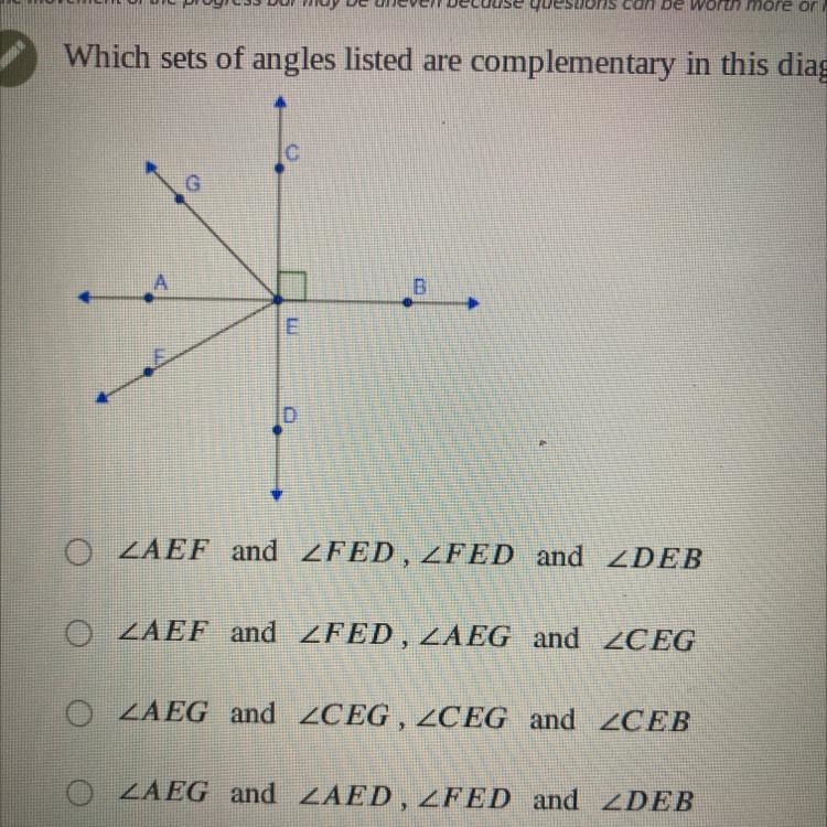 I apologize for asking this again but I need help finding the complementary angles-example-1