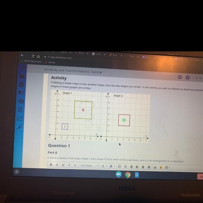 Is there a dilation the Maps shape lll onto shape ll if so what is the scale factor-example-1