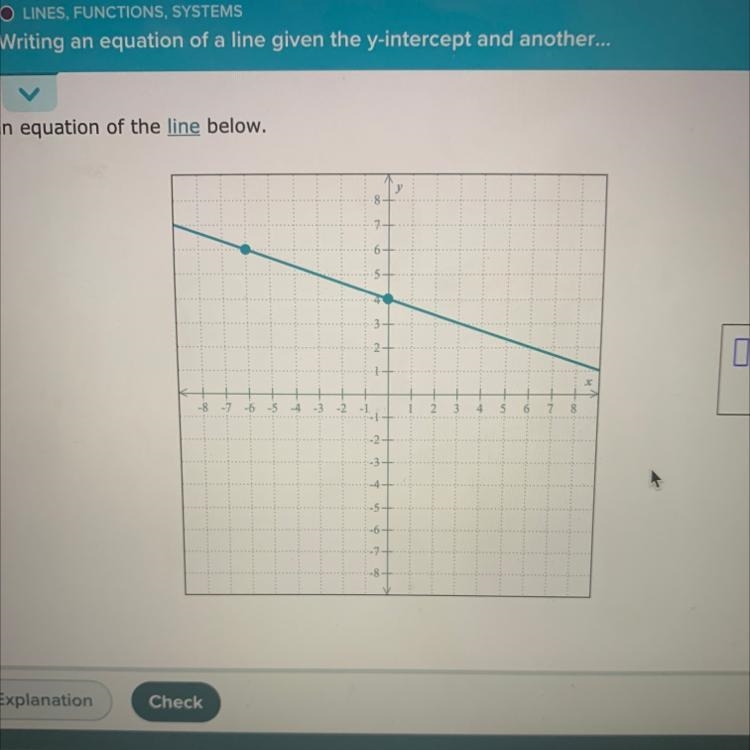 Need help asap !!! Write an equation of the line below.-example-1