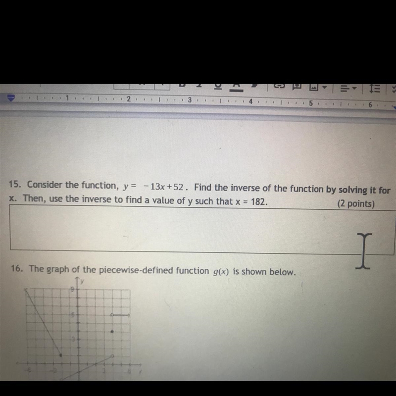 Please help!! I am literally in tears!! Consider the function, y = - 13x +52. Find-example-1