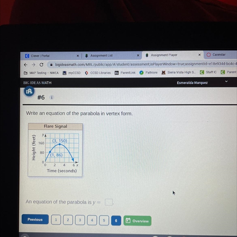 Write an equation of the parabola in vertex form.-example-1