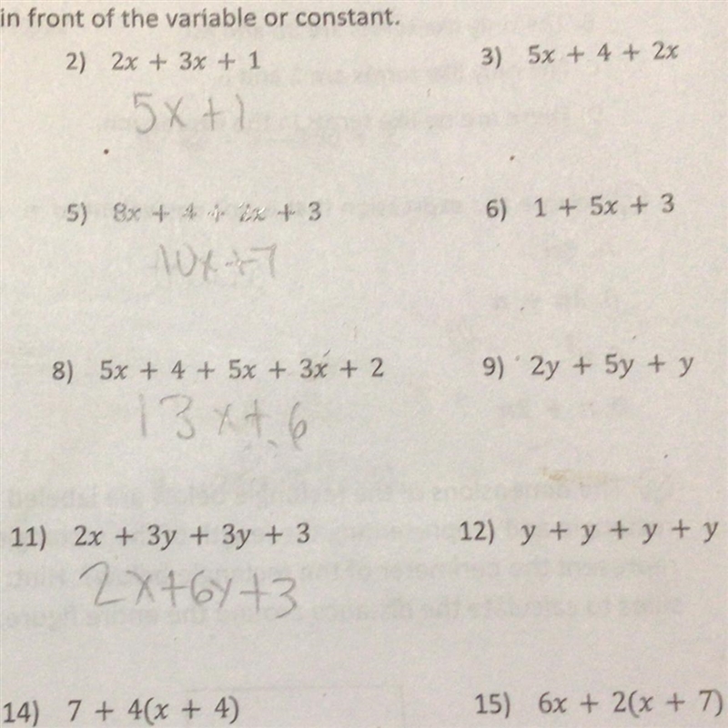 Guys please help w 3,6,9,12,15&14 PLEASE (7thgardemath)-example-1