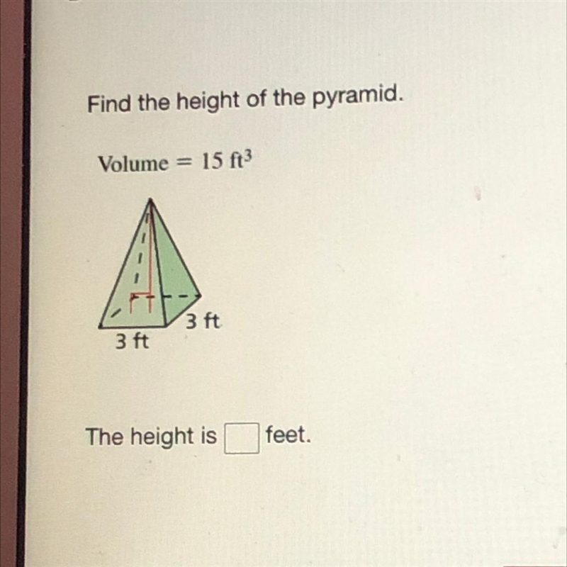 Find the height of the pyramid. Volume-example-1