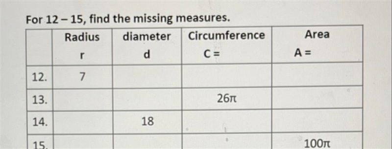 For 12-15, find the missing measures-example-1