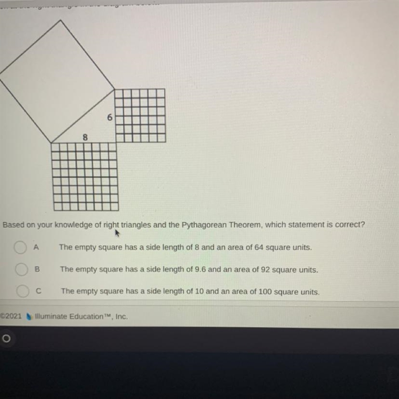 Look at the right triangle in the diagram-example-1