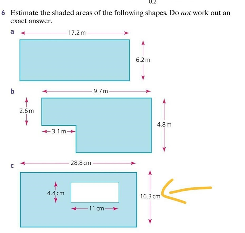 Estimate the shaded areas of the following shapes.???​-example-1