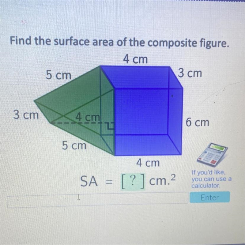 Find the surface area of the composite figure-example-1