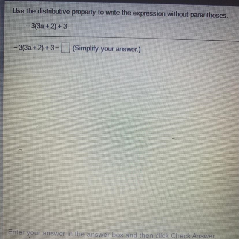 Use Distributive property to write the expression without￼ parentheses !-example-1