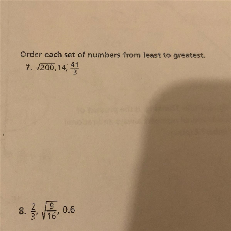 Order each set of numbers from least to greatest. PLZ HELP ASAP-example-1