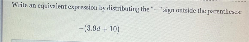 Write an equivalent expression by distributing the "---" sign outside the-example-1