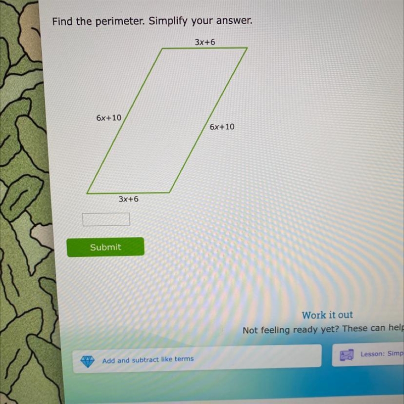 Find the perimeter. Simplify your answer.-example-1