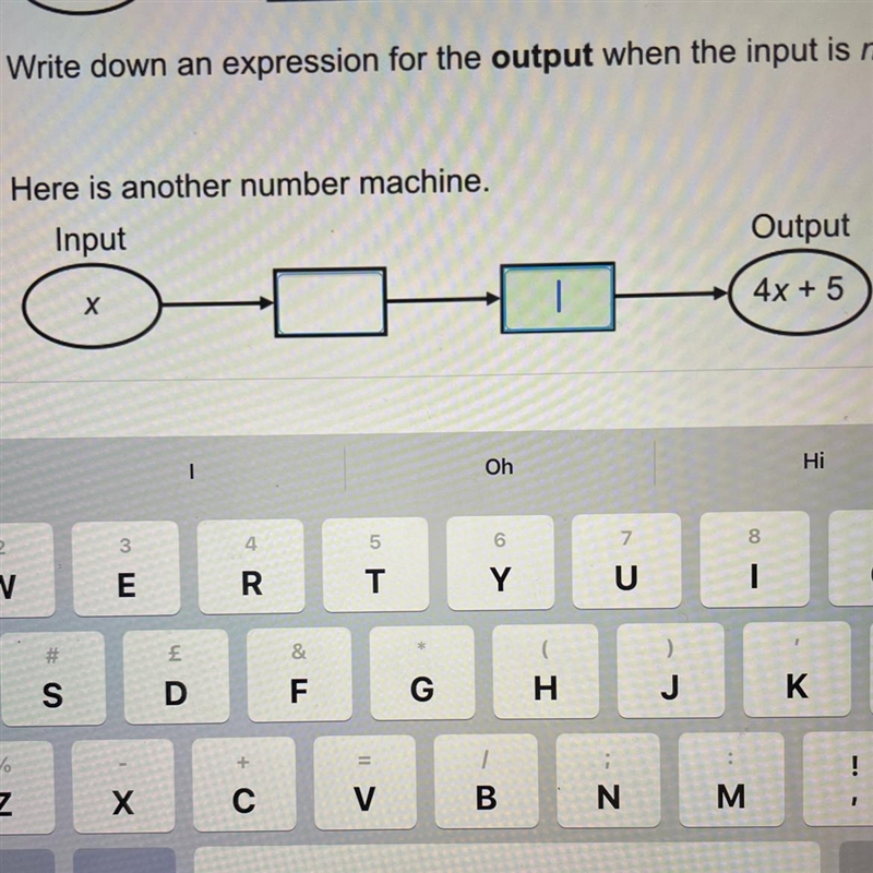 B) Here is another number machine. Input Output х 4x + 5-example-1