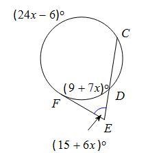 PLEASE HELP ME! Find m∠FEC. Answer Options: A. 69 B. 50 C. 57 D. 37-example-1