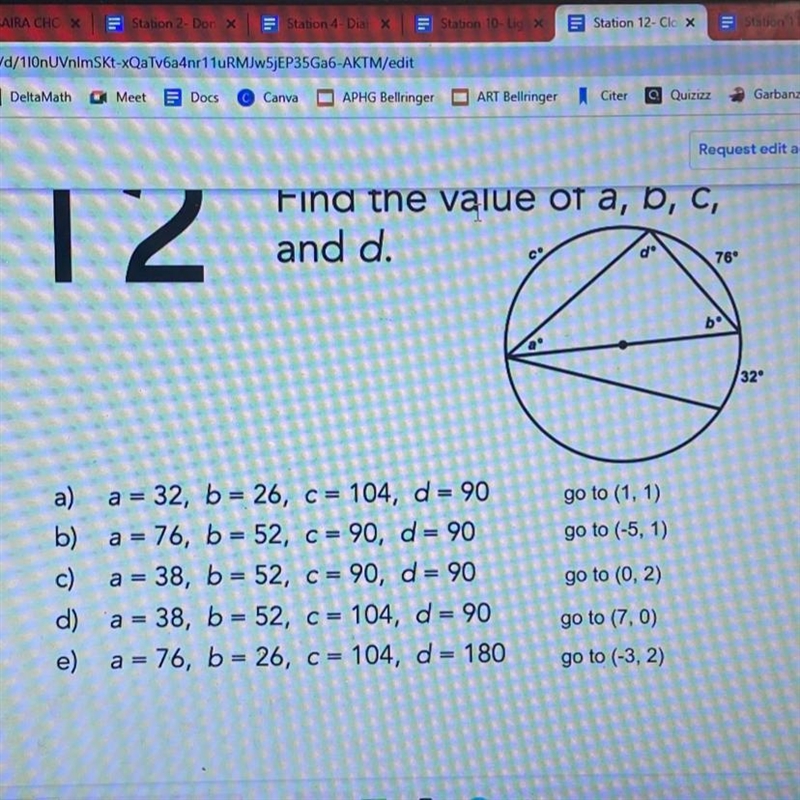 Find the value of a, b, c, and d. 76 to the document will 32 go to (1,1) go to (-5, 1) a-example-1