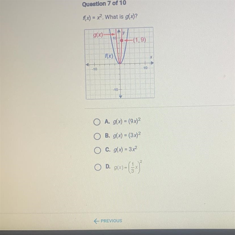 F(x) = x2. What is g(x)?-example-1