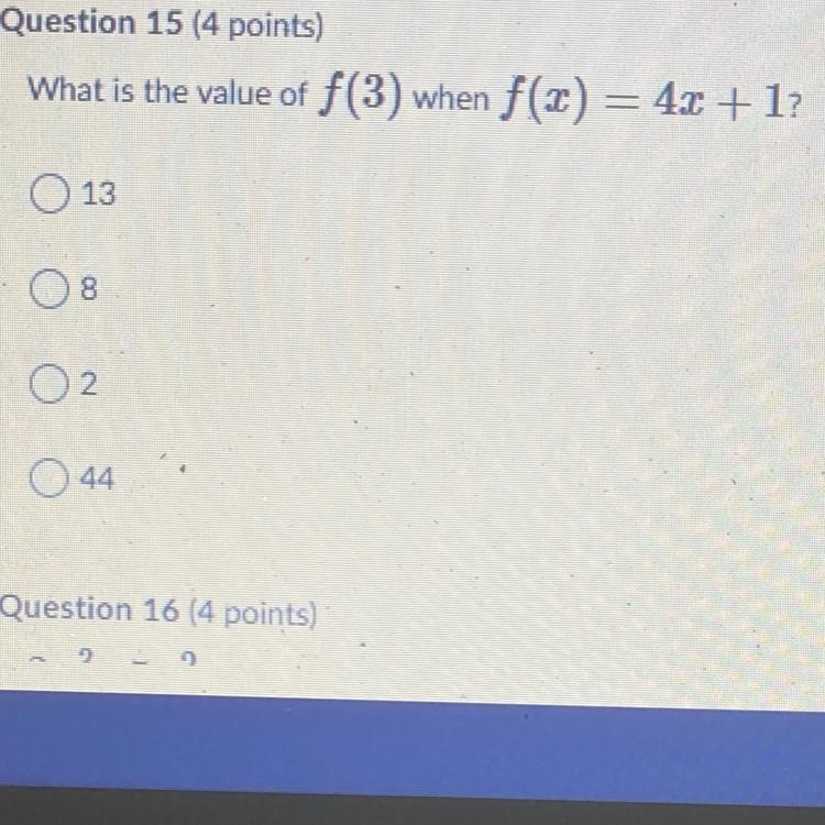 What is the value of f(3) when f(3) when f(x) = 4x+1-example-1