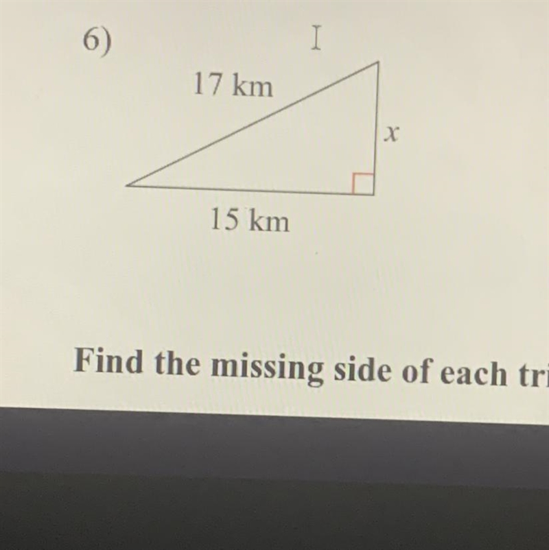 Find the missing side of the triangle-example-1