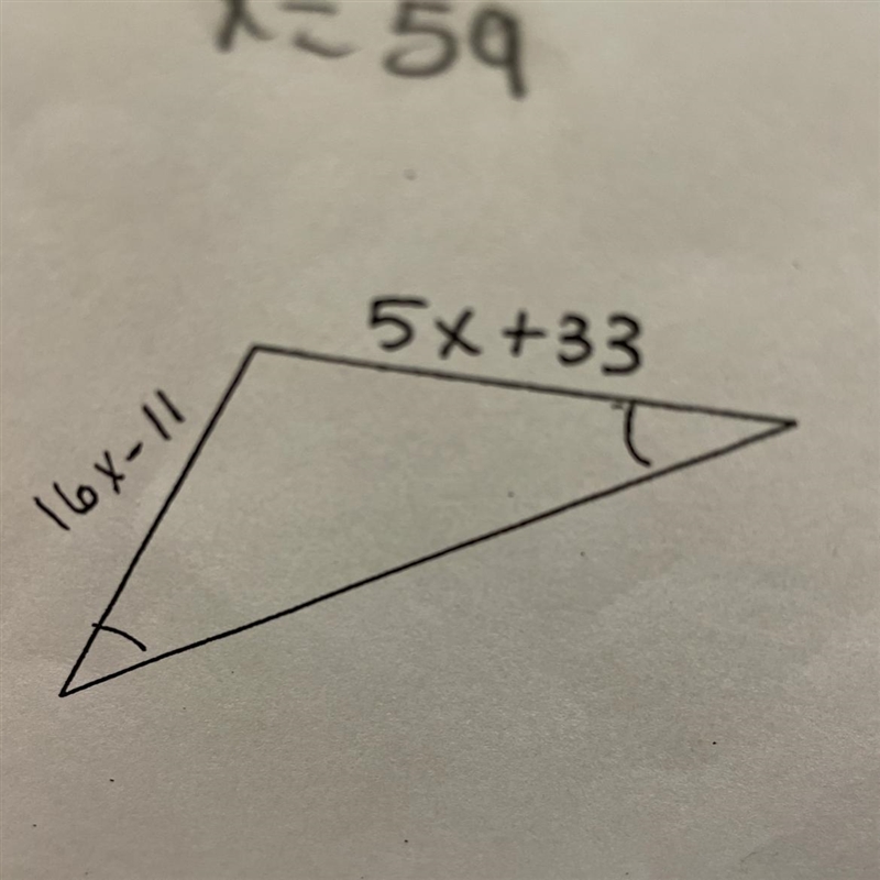 Solve for x in the triangle !-example-1