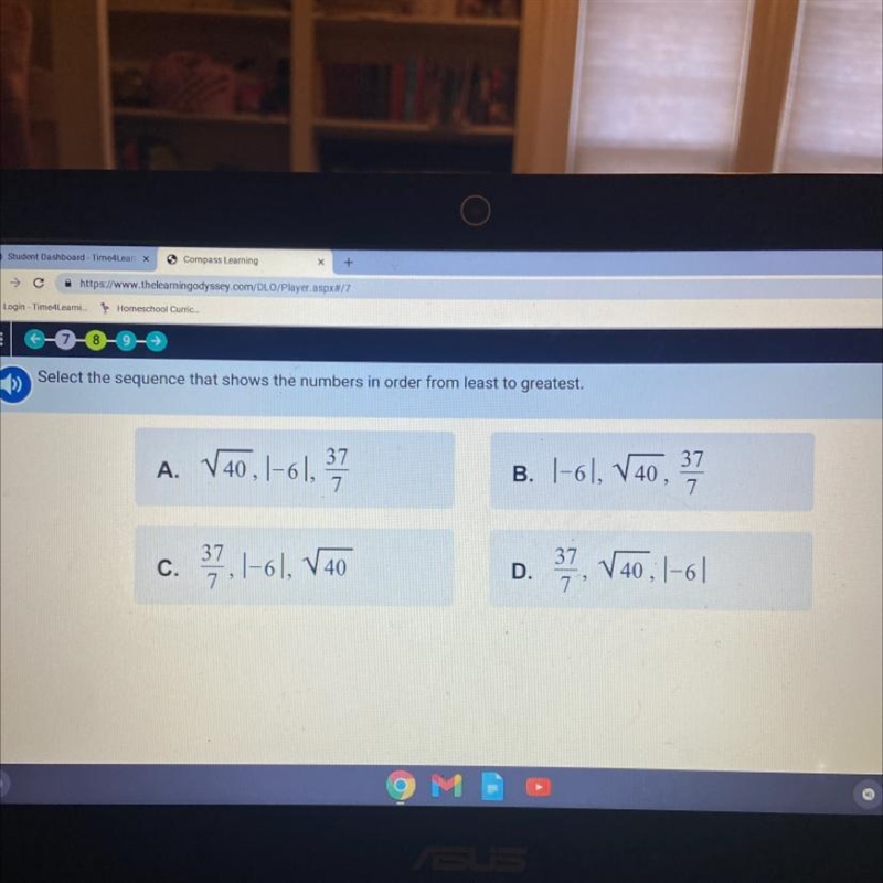 Select the sentence that shows the numbers in order from least to greatest-example-1