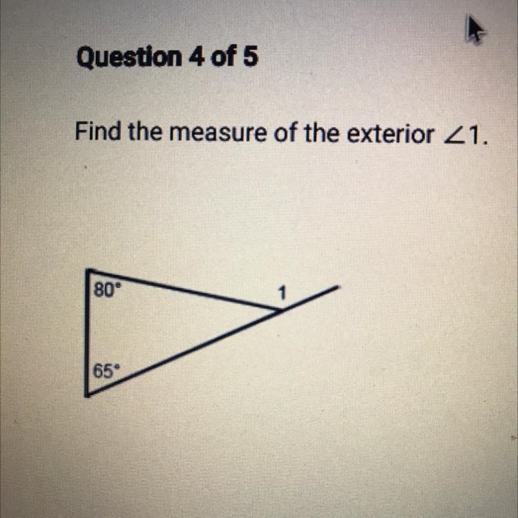 Find the measurement of the exterior A. 100° B. 15° C. 145° D. 35°-example-1