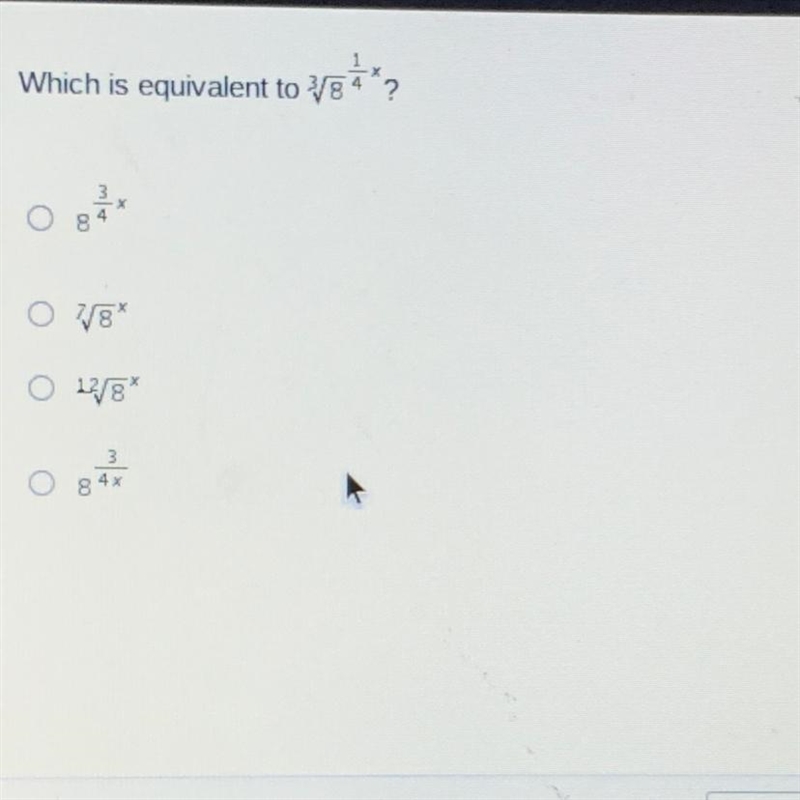 Which is equivalent to 3√8 1/4x?-example-1