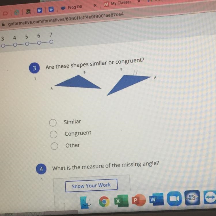 Are these shapes similar or congruent?-example-1